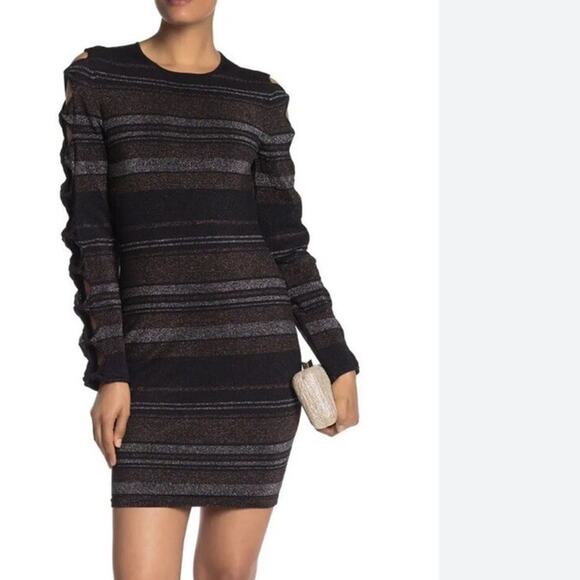 Ted Baker Simona Metallic Sparkle Bow Bodycon Dress Ted Size 3 Fits US Sizes 6-8 - Picture 12 of 13